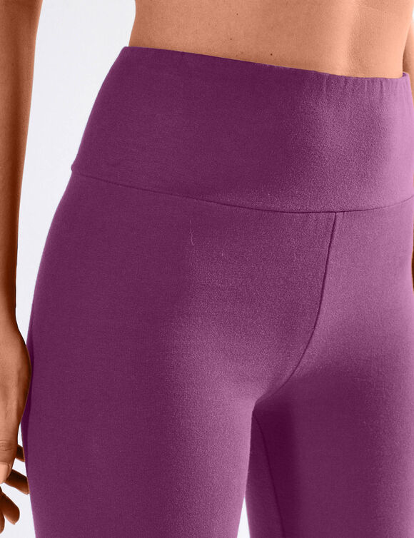 Legging taille haute spécial froid, molleton gratté (prune)