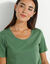 T-shirt met ronde hals en korte mouwen (mosgroen)