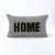 Coussin en coton, message HOME et carreaux tiss&eacute;-teint  (noir)