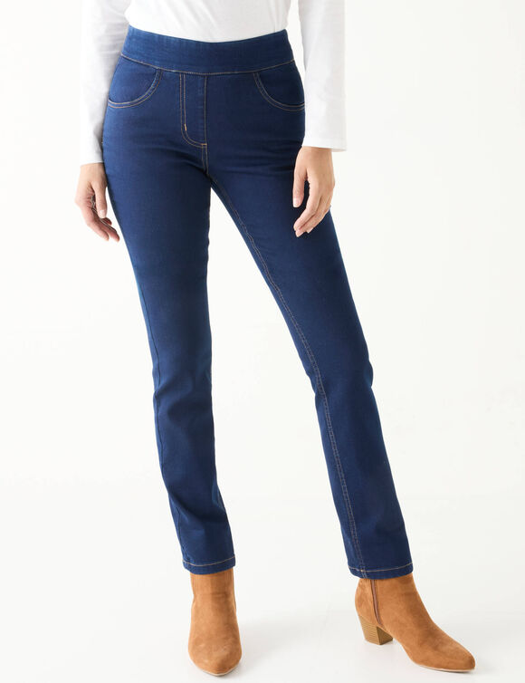 Rechte jegging van ultra-stretch denim (dark blue)