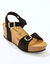 Sandalen met sleehak, gaan volledig open (zwart)