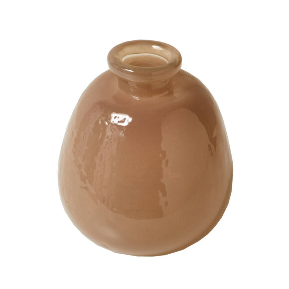 Vase taupe en verre semi-opaque (taupe)