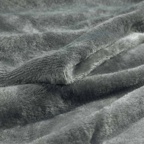 Plaid polaire, toucher peluche (anthracite)