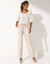 Ruime, soepele broek, tweekleurige etnische print (ecru / beige)