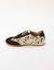 Leren sneakers met dierenmotief, effen of tweekleurige vetersluiting (bruin)