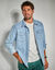 Chemise pressionnée manches longues en jean (bleached)