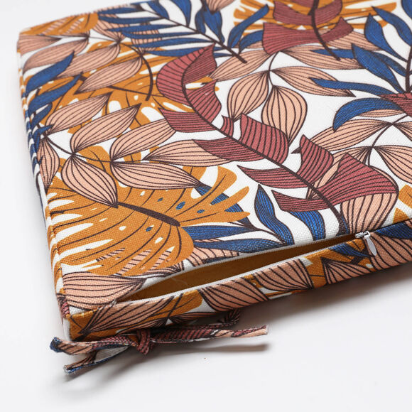 Stoelkussentje met bladerenprint - set van 2 (veelkleurig)