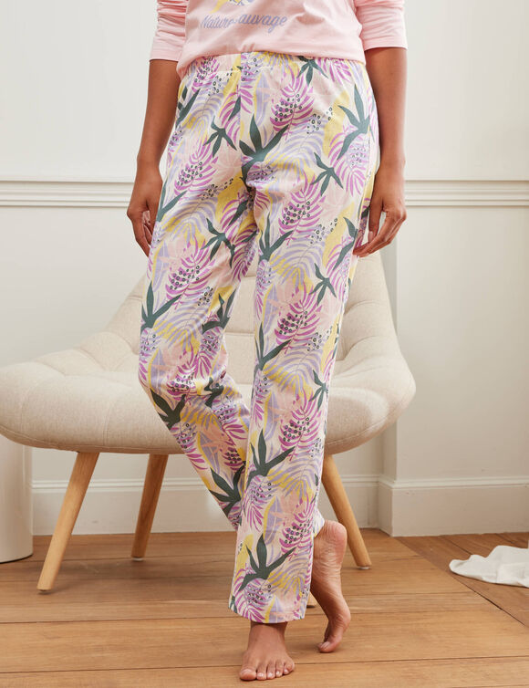 Broek met "Nature Sauvage" print (ecru / parma)