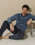 Relax pyjama in harig tricot, pluchetouch (blauw / marine)