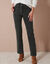 Broek in ribvelours met recht model (donkergroen)