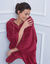 Poncho à capuche, maille polaire toucher peluche (cerise) Poncho à capuche, maille polaire toucher peluche (cerise)
