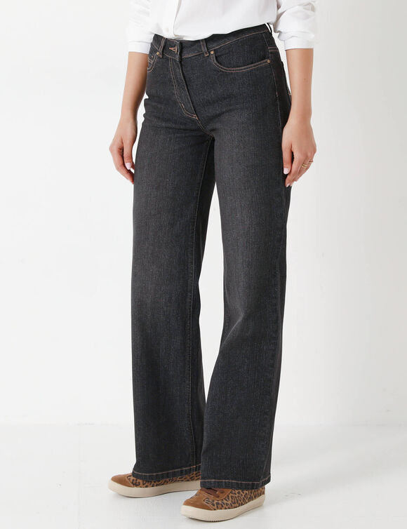 Jean coupe large stretch, petite stature (noir)