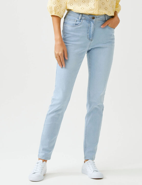 Slimbroek, hoge taille, gemiddelde lengte (bleached)