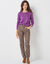 T-shirt met Tunesische hals en lange mouwen (paars)