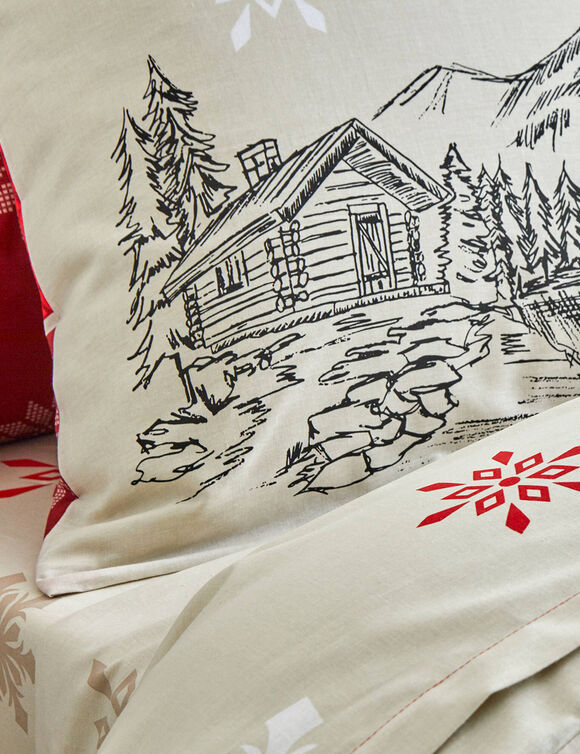 Linge de lit Montana en coton (rouge)