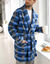 Korte kamerjas in fleecetricot (blauw geruit)