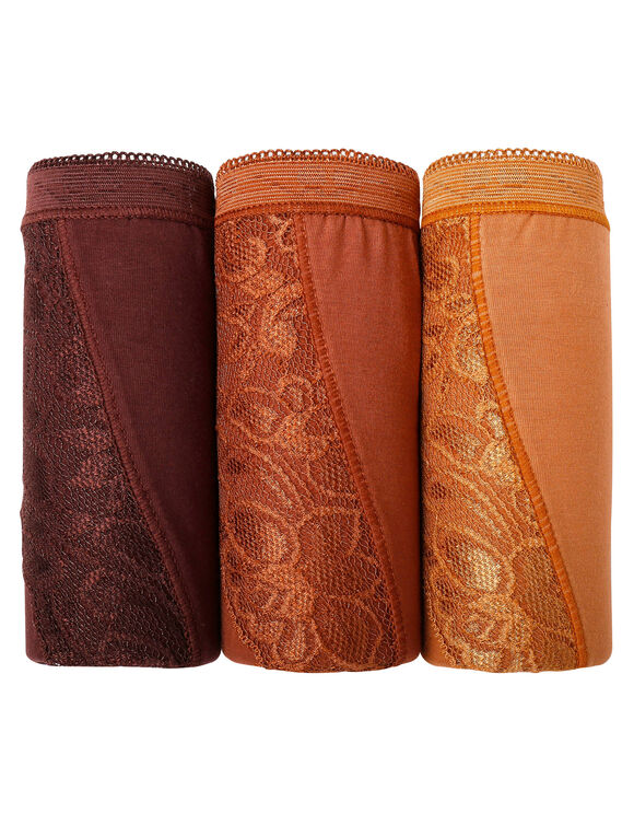 Culotte maxi dentelle - lot de 3 (chocolat)