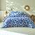 Linge de lit Chloé bicolore imprimé feuillage - en coton (bleu)