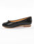 Comfortabele platte ballerina's in leer - zwart (zwart)