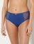 Effen maxislip in kant en katoen Tropea - set van 4 (blauw + koraal)