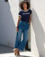 T-shirt met korte mouwen en opdruk “Summer" (marine / wit)