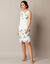 Robe courte sans manches, voile base (ivoire / bleu)