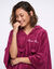 Gepersonaliseerde poncho met capuchon van fleece (kersenrood)