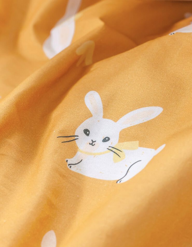 Linge de lit enfant imprimé Lapinou 1 personne - coton biologique, jaune Linge de lit enfant imprimé Lapinou 1 personne - coton biologique, jaune, hi-res image number 3