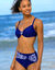 Effen bikinislip met hoge taille - gedrapeerd effect (marine) Effen bikinislip met hoge taille - gedrapeerd effect (marine)