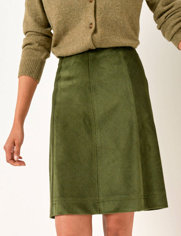 Jupe évasée, velours (kaki)