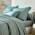 Linge de lit satin uni (vert grisé)