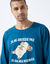 Maxi T-shirt pyjama imprimé "Je ne grossis pas" (bleu pétrole)