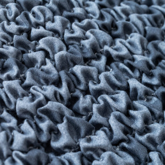 Housse bi-extensible microfibre gaufrée graphique spéciale chaise (bleu)