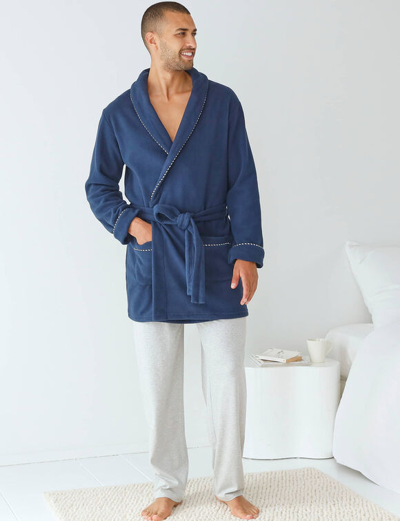 Robe de chambre courte maille polaire (marine)