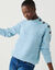 Pull col montant, maille poilue fantaisie (gris bleut&eacute;)