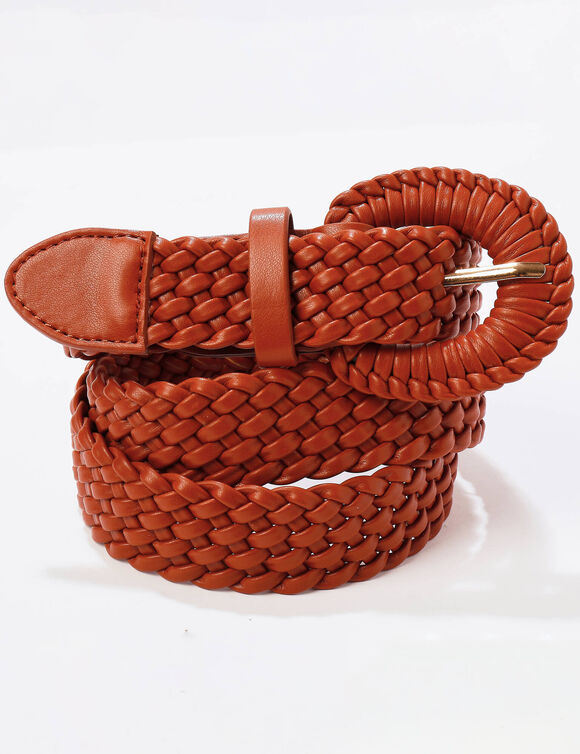 Ceinture tressée à boucle (caramel)