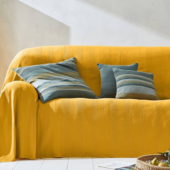 Housse coussin multicolore coton tissage artisanal - lot de 2 (vert grisé)