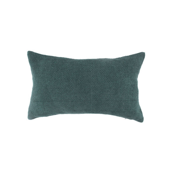 Coussin rectangulaire uni, velours chenille (vert)