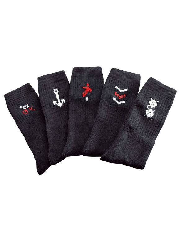 Mi-chaussettes motifs sport - lot de 10 paires (noir)