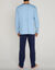 Pyjama pantalon jersey coton manches longues (bleu / marine)