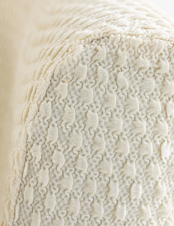 Bi-rekbare, gewafelde fauteuil- en kuipzetelhoes (beige)