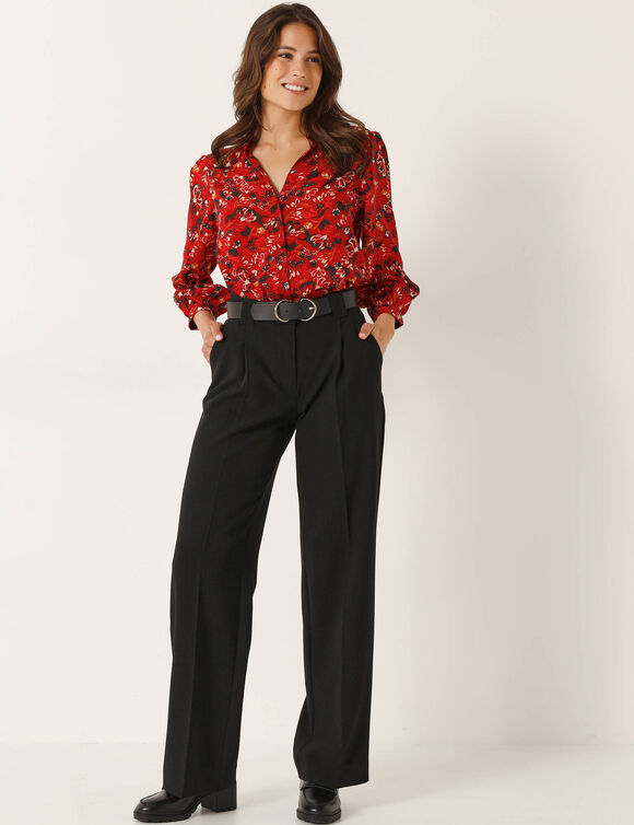 Pantalon large, fluide (noir)