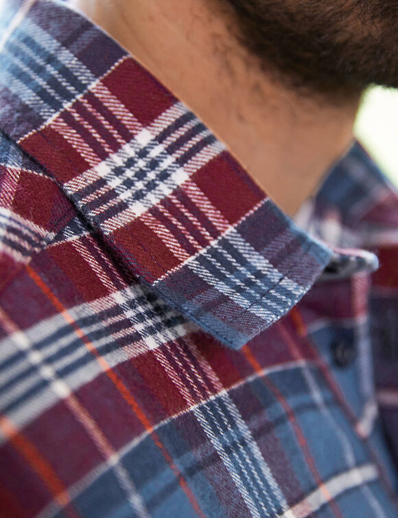 Chemise extra-longue carreaux flanelle (bordeaux)