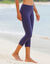 Legging 3/4 maille taille &eacute;lastiqu&eacute;e (marine)