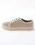 Sneakers met sleehak en koordzool (vlaskleur)