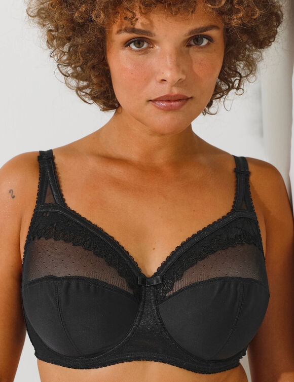Soutien-gorge Coeur Croisé dentelle - avec armatures (noir)