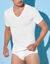 T-shirt met V-hals - herenondergoed, set van 2 (wit)