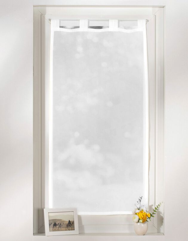 Vitrage droit voile uni finition pattes (blanc)