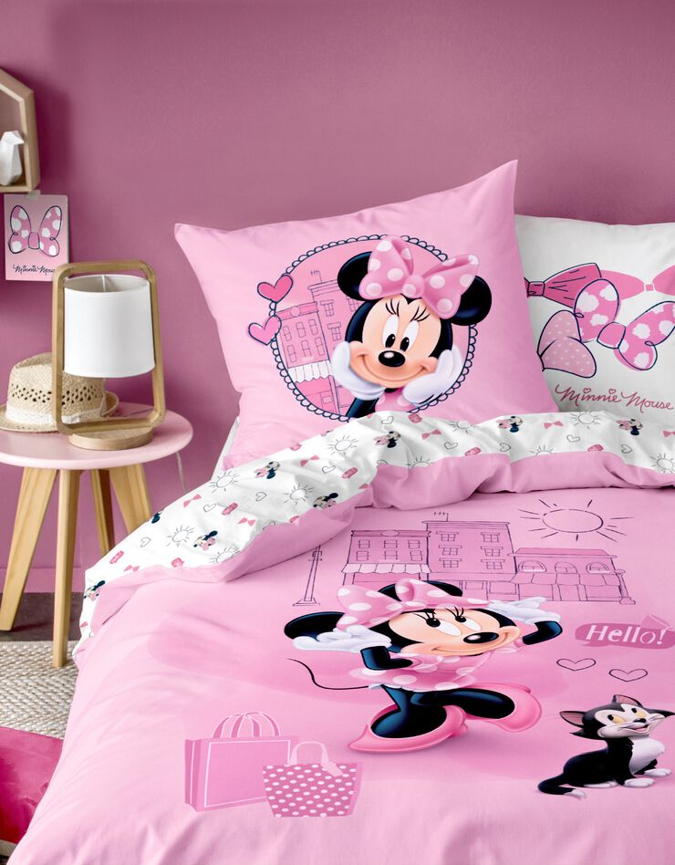 Parure de lit Minnie Downtown® - coton, rose Parure de lit Minnie Downtown® - coton, rose, hi-res image number 0