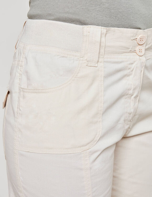 Pantacourt ceinture maille (beige)